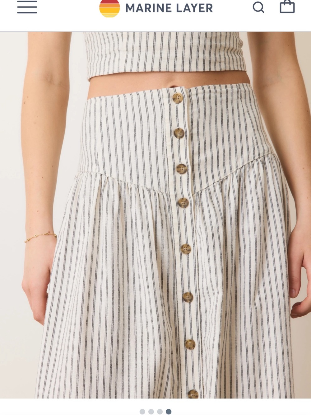 Marine Layer Jade Button Through Skirt - Picture 3 of 12